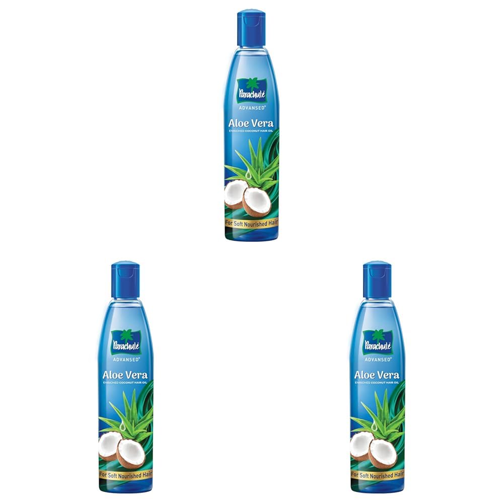 Parachute Advansed Aloe Vera Enriched Coconut Hair Oil, 400 ml | For Soft, Strong Hair (Pack of 3)