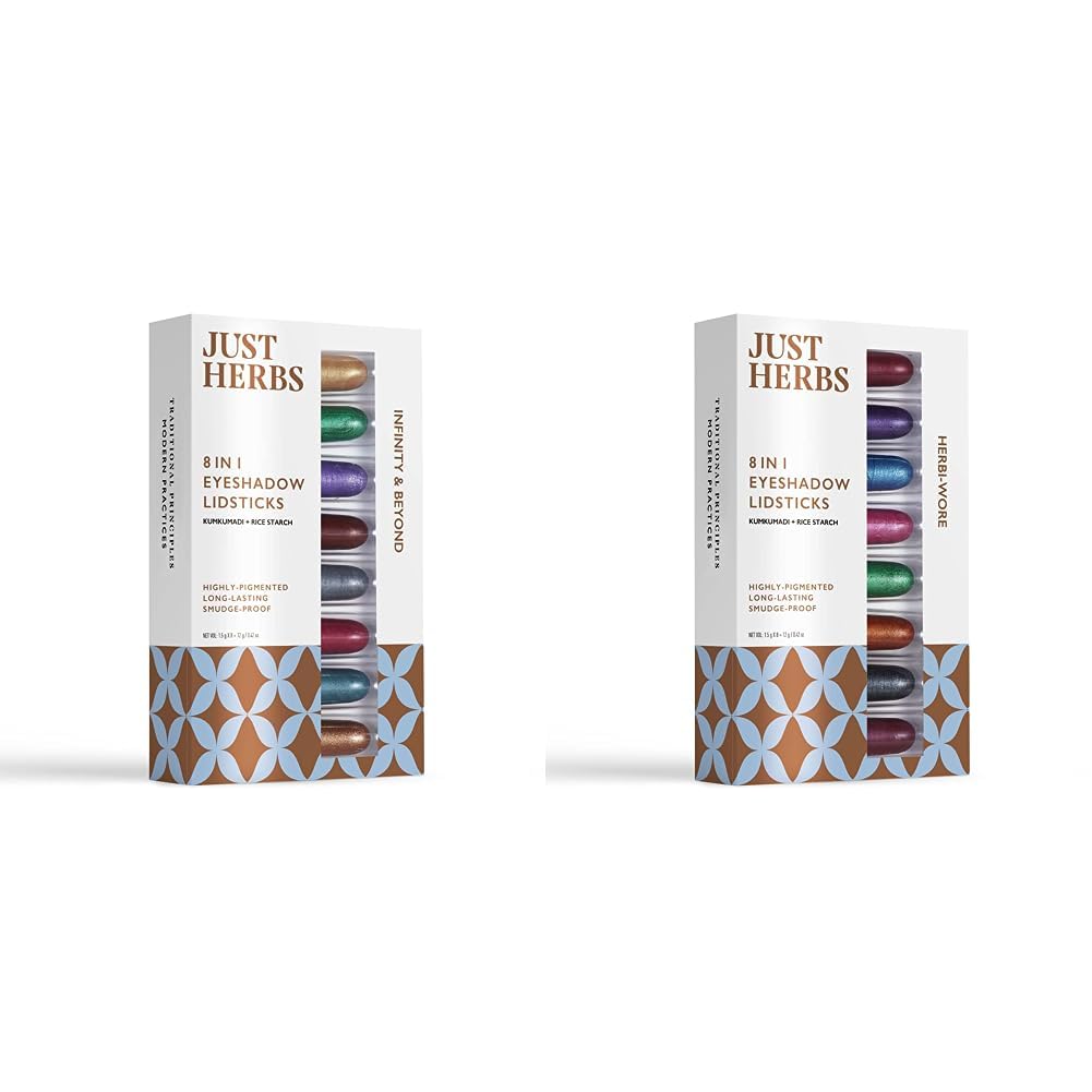 Just Herbs 8 In 1 Herbal Metallic stick-Shimmery Finish - 12Gm& 8 In 1 Herbal Metallic stick-Shimmer Finish - 12Gm (Herbi -Wore) Combo, Multicolor