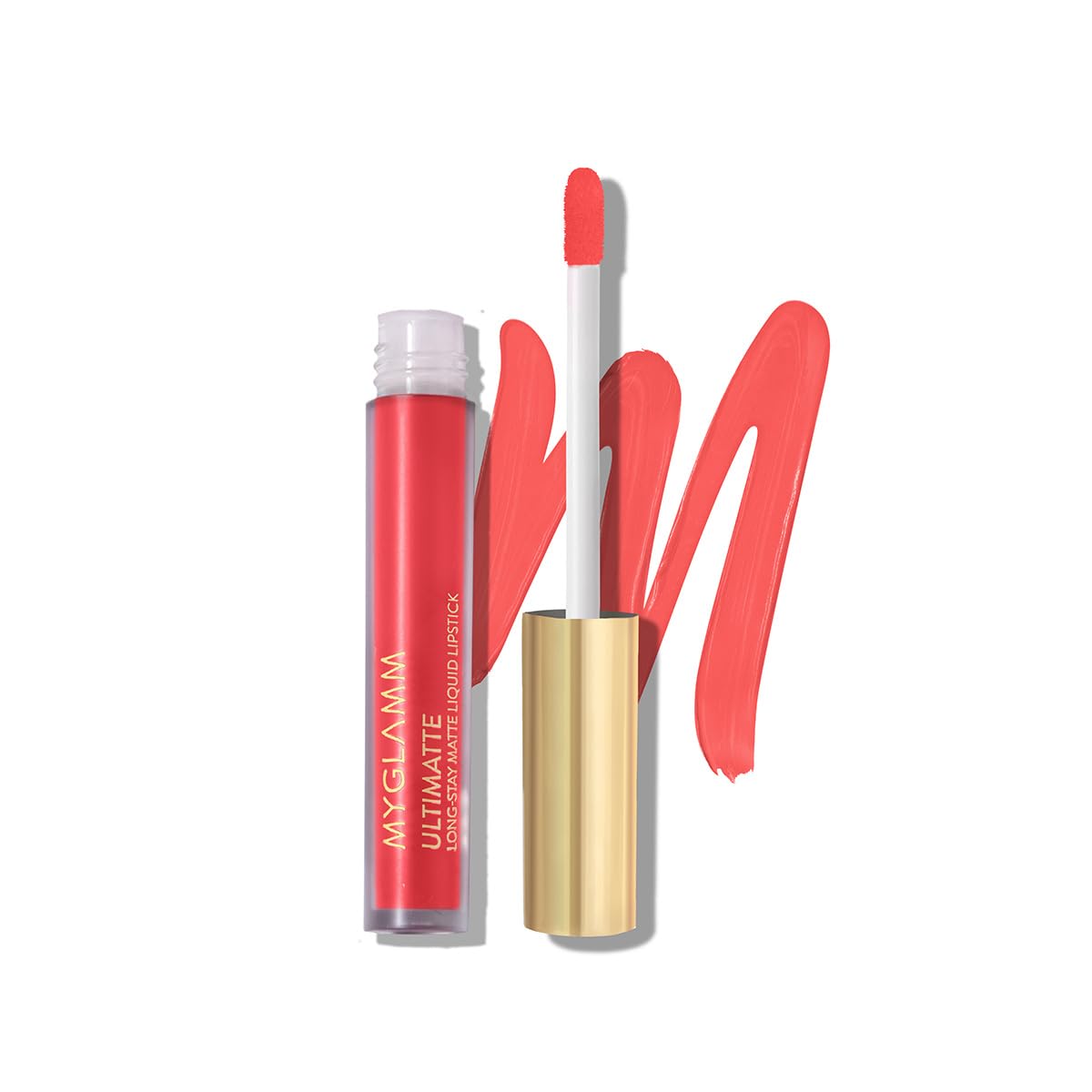MyGlamm Ultimatte Long Stay Matte Liquid Lipstick - Coral Slayer (Coral) | Long Lasting Lipsticks for Women with 8hr Stay | No-Smudge & Waterproof | Intense Colour | Moisturising Formula | 2.5ml