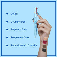 Tint Cosmetics Pronto Pink 4 In 1 Waterproof Makeup Pen, Multipurpose With 4 Colors For Pencil Eyeliner,Highlighter,Lip Liner,Eyebrow&Full Face Application, Easy To Use & Travel Friendly,Cream Finish