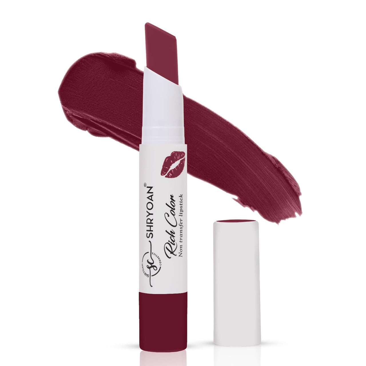 Shryoan Rich Color Non-Transfer Lipstick | Waterproof & Super Matte Finish | Long Stay Creamy Lipstick | Single Swipe Application (PINK FALOODA - 10)
