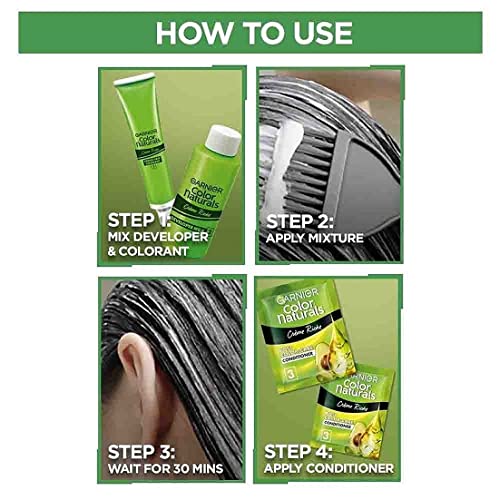 Garnier, Hair Colouring Creme, Long-lasting Colour, Smoothness & Shine, Color Naturals, Shade: 1 Natural Black, 70ml + 60g (Pack of 2)