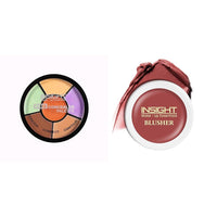 Insight Cosmetics Pro Concealer Palette-CorrectorConceal Correct (CR105-Corrector) Crème Blusher, Face Makeup, Caramel Eclair, 3.5 gm(B-02=06)