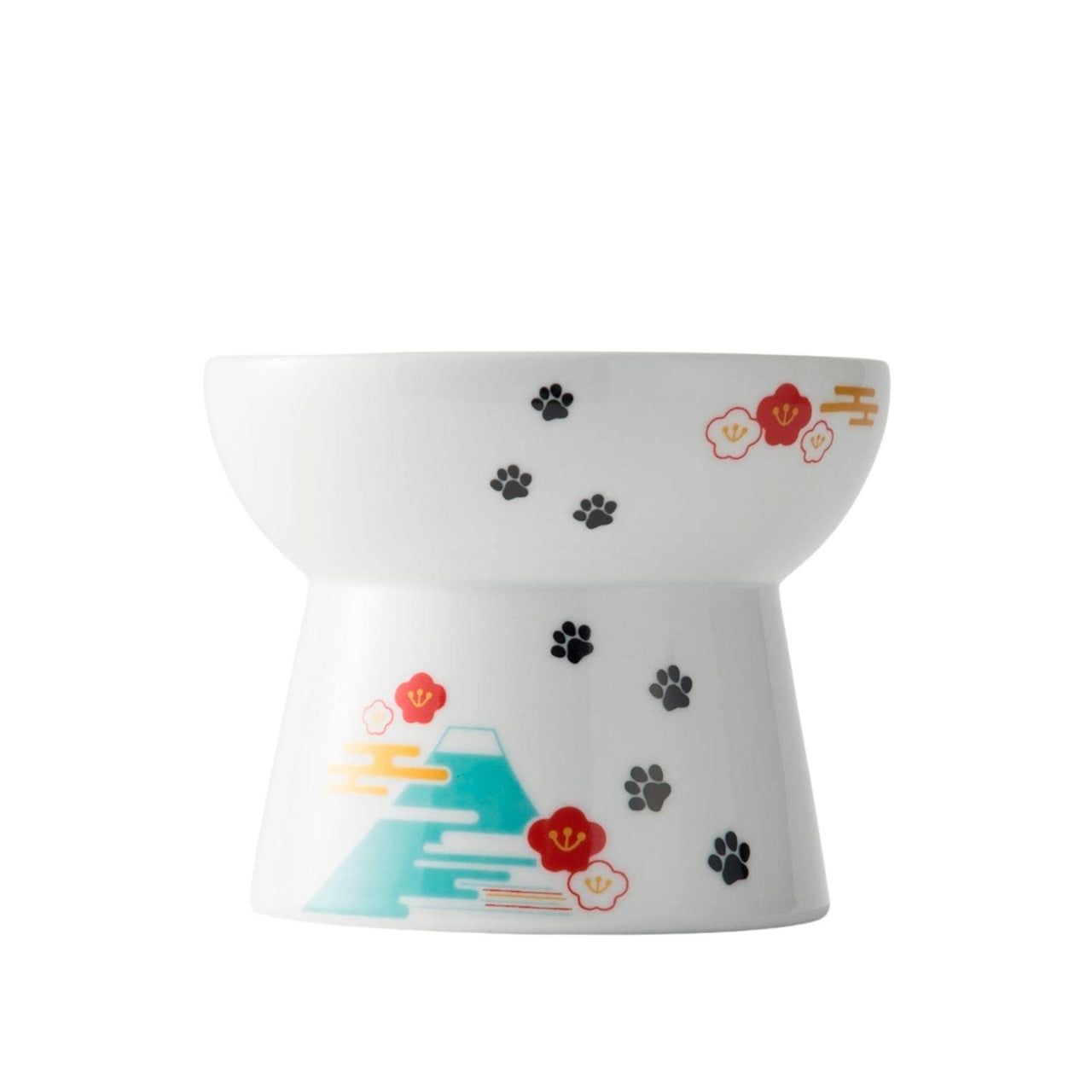 Necoichi Raised Stress Free Cat Food Bowl, Elevated, Backflow Prevention, Dishwasher and Microwave Safe, No.1 Seller in Japan! (Fuji Limited Edition, Large) Fuji Limited Edition