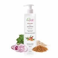 La Pink Methi Dana 8-in-1 Anti Hair Fall Shampoo | Strengthens Roots, Boosts Volume & Reduces Hair Fall | 100% Microplastic-Free | For Men & Women, All Hair Types | 250ml