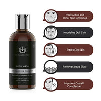 The Man Company Activated Charcoal Body Wash - 250ml | Anti Pollution Body Wash for Deep Pore Cleansing | Removes Dirt & Impurities | Acne Control Shower Gel