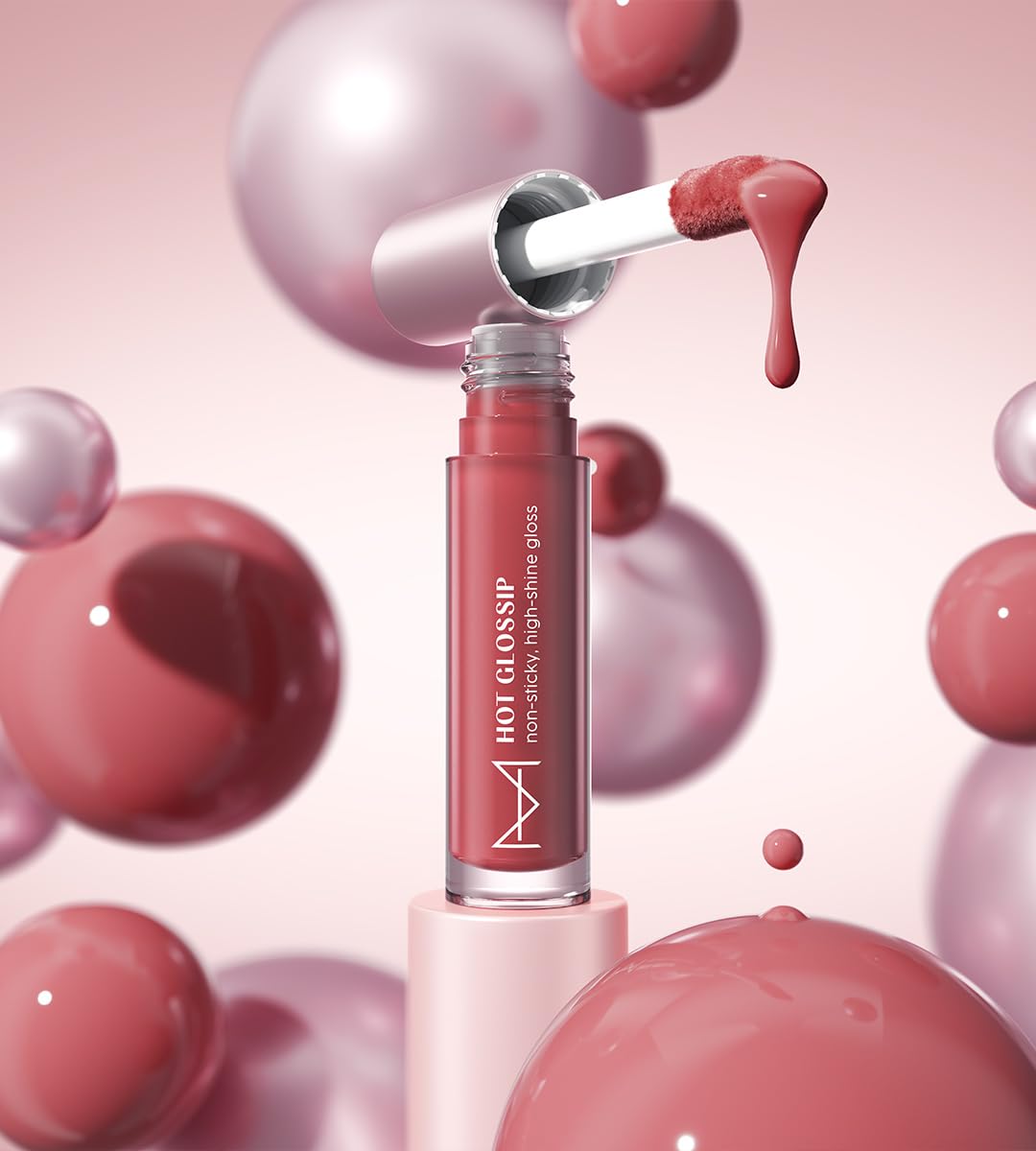 House Of Makeup Non-sticky gloss | High-shine lip gloss for pigmented lips | Lip gloss with hyaluronic acid | Zero stickiness (Berry Discreet)