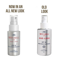 Mitchell USA Ageless Age Prevention SPF 45 - Anti-aging Sunscreen for Face| Protection from UVA,UVB | For Smooth & Soft Skin| Vitmain E, Soyabean Extract, Grapes Seed Extract |All Skin Types| Mens and Women| 50ml