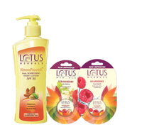 Lotus Herbals Winter Kit Almondnourish Daily Hand & Body Lotion_250ml + Lip Balm-Strawberry_5g + Lip Balm-Raspberry_5g (Set Of 3)