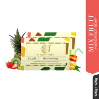 Khadi Natural Mix Fruit Soap, 125g|Herbal Bathing Soap for Glowing Skin | Natural Soap with Essential Oils | Deeply moisturizes skin | Suitable for All Skin Types|Pack of 2