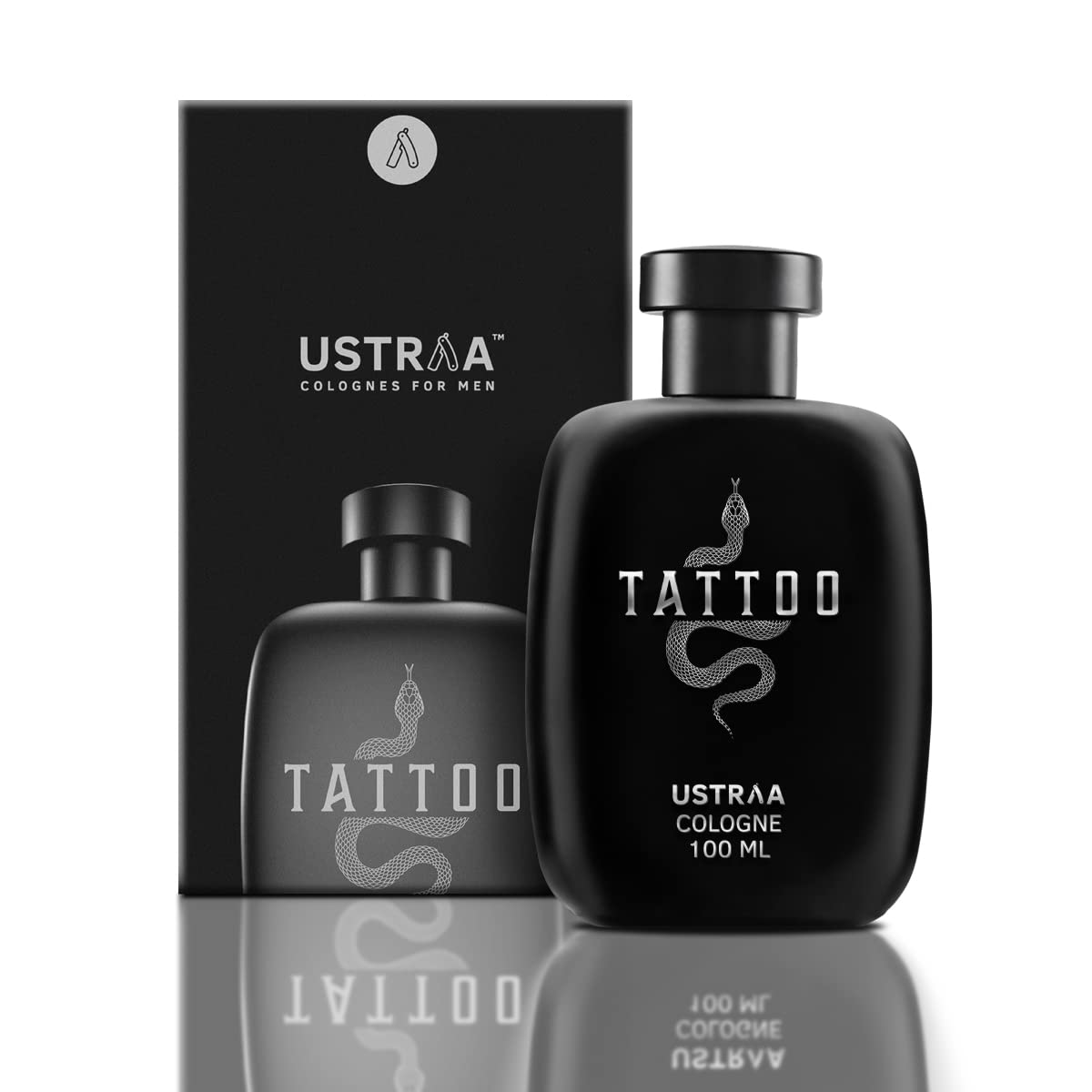 Ustraa Tattoo Cologne - 100ml - Perfume for Men | with a mix of spicy, woody and citrusy notes | Ideal for night occasions | Long-lasting fragrance with no gas