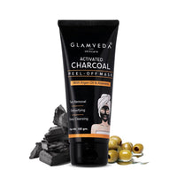 Glamveda Activated Charcoal Peel Off Mask | Cleans Pores, Removes Blackheads & Tanning | Anti Pollution | Pimples| Acne | No Parabens Enriched With Argan Oil & Vitamin E 100gm Pack Of (1)