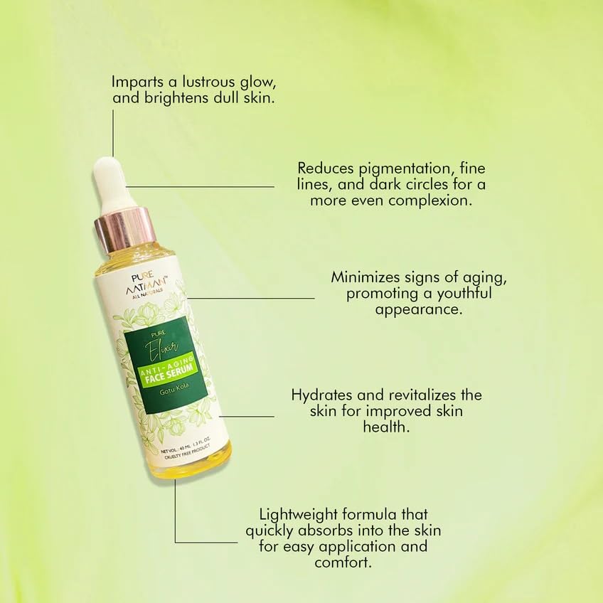 PURE AATMAN Gotu Kola face serum Anti-Aging & Firming for glowing skin |Wrinkles & Fine Lines | For Men & Women 40ml