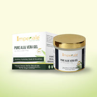 Imperiale Botanique Aloe Vera Gel for Skin & Hair Growth | Hydrating Soothing & Moisturizing with Pure & Natural Aloe Vera | Multipurpose Beauty Gel for Face & Dark Circles | All Skin & Hair Type | 100 GM