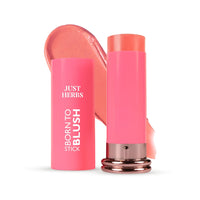 Just Herbs Peach Pie Born To Blush Lightweight | Long Stay | Smooth Texture | Moisturises & Hydrates | Dewy Glow Blush Stick with Shea Butter & Cica for Eyes Cheeks and Lips For Women | 14g