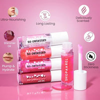 Shopaarel So Obsessed Lip Oil, Ultra-Glossy, Long-Lasting Comfort, Nourishment and Hydration, Lip Gloss, Fuller & Plump Lips, Lightweight, Non-sticky- 8 gm, Madness