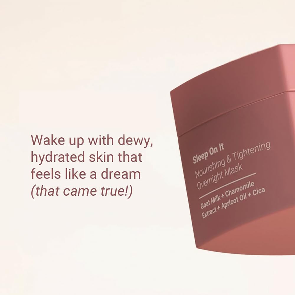 Neude Sleep On It Overnight Hydrating Mask 50ml – Leave-on Night Cream Mask with Goat Milk, Niacinamide for Glowing, Nourished Skin; Hydration & Repair; Suitable for Men & Women, All Skin Types