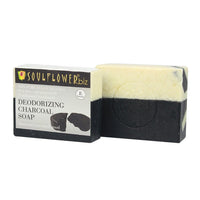 Soulflower Organic Activated Charcoal Soap Men & Women for Detoxifying, Pore Cleansing & Body Odour | 100% Natural, Handmade, Vegan, Vitamin E| 150g