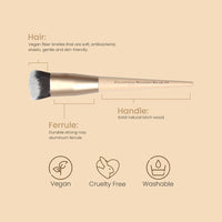 Milagro Beauty Foundation Brush 01 – Seamless Blending Brush for Liquid, Cream & Powder Foundations, Soft Dense Bristles, Flawless Coverage, Vegan & Cruelty-Free, Easy to Use & Clean