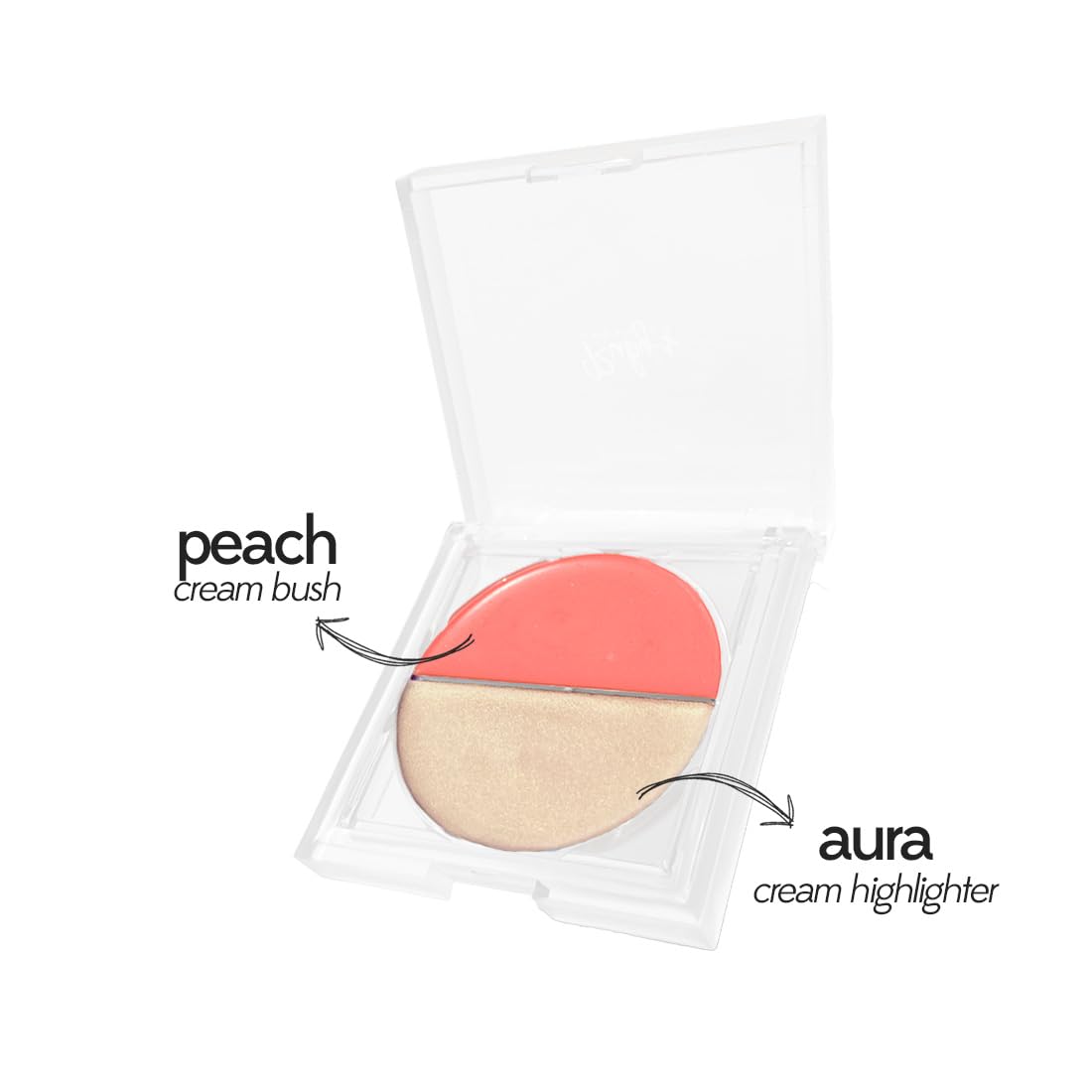 Ruby's Organics Cream Blush for Cheeks & Highlighter Duo Palette- Blusher for Face Makeup, Lightweight Flawless All Day Glow, All Skin Types, Natural &Paraben Free (Peach + Aura) 9g