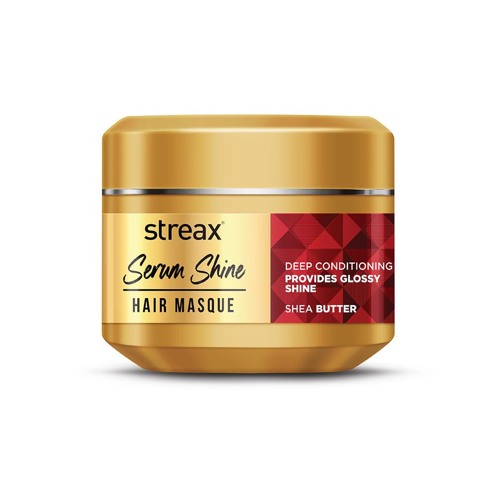 Streax Serum Shine Hair Mask, 200gm| For Dull Dry Fizzy Hair|Hair Masque For Women & Men |Infused with Shea Butter|Conditioner for Hair |Hair Mask for Frizzy Hair|For Normal, Wavy, Straight & Curly Hair