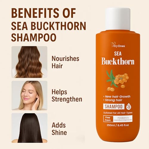 TryOnes Sea Buckthorn Shampoo for New Hair Growth & Strong Hair | Paraben-Free, Suitable for All Hair Types – 250ml[NEW 1]