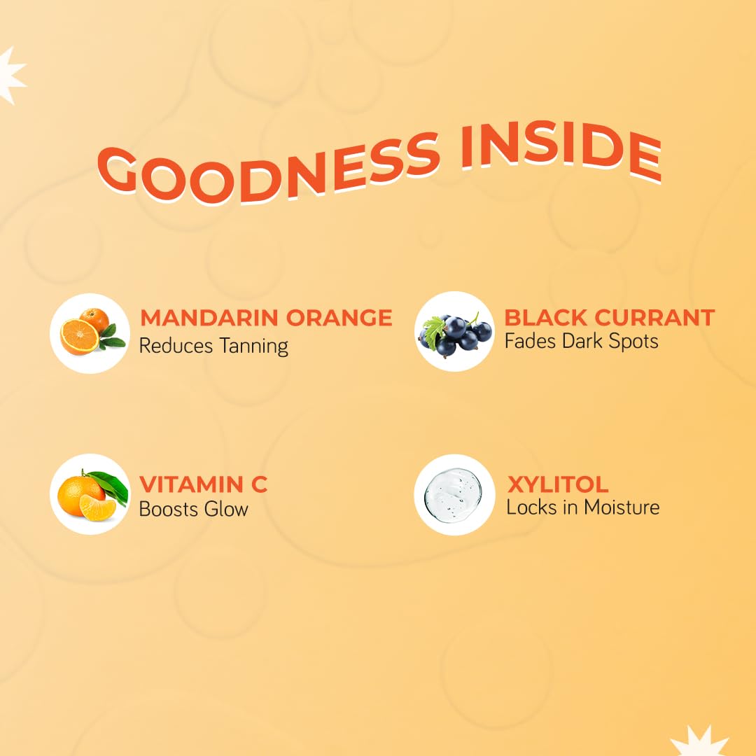 Moody Vitamin C Brightening Body Wash with Fruit AHA's | Fights Hyperpigmentation & Deep Cleanses | For Glowing & Hydrated Skin | Sulphate Free | Suitable for All Skin Types | For Women & Men (200 ml)