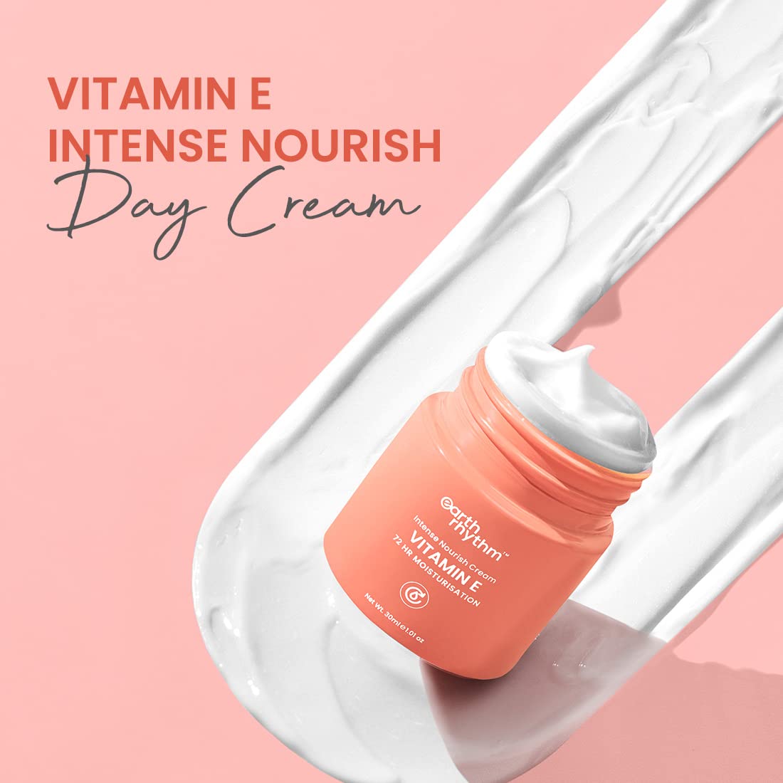 Earth Rhythm Vitamin E Intense Nourish Day Cream, Plumps Skin, Provide Moisturization, Vitamin E, Shea Butter, Rosemary, for Men & Women - 30g