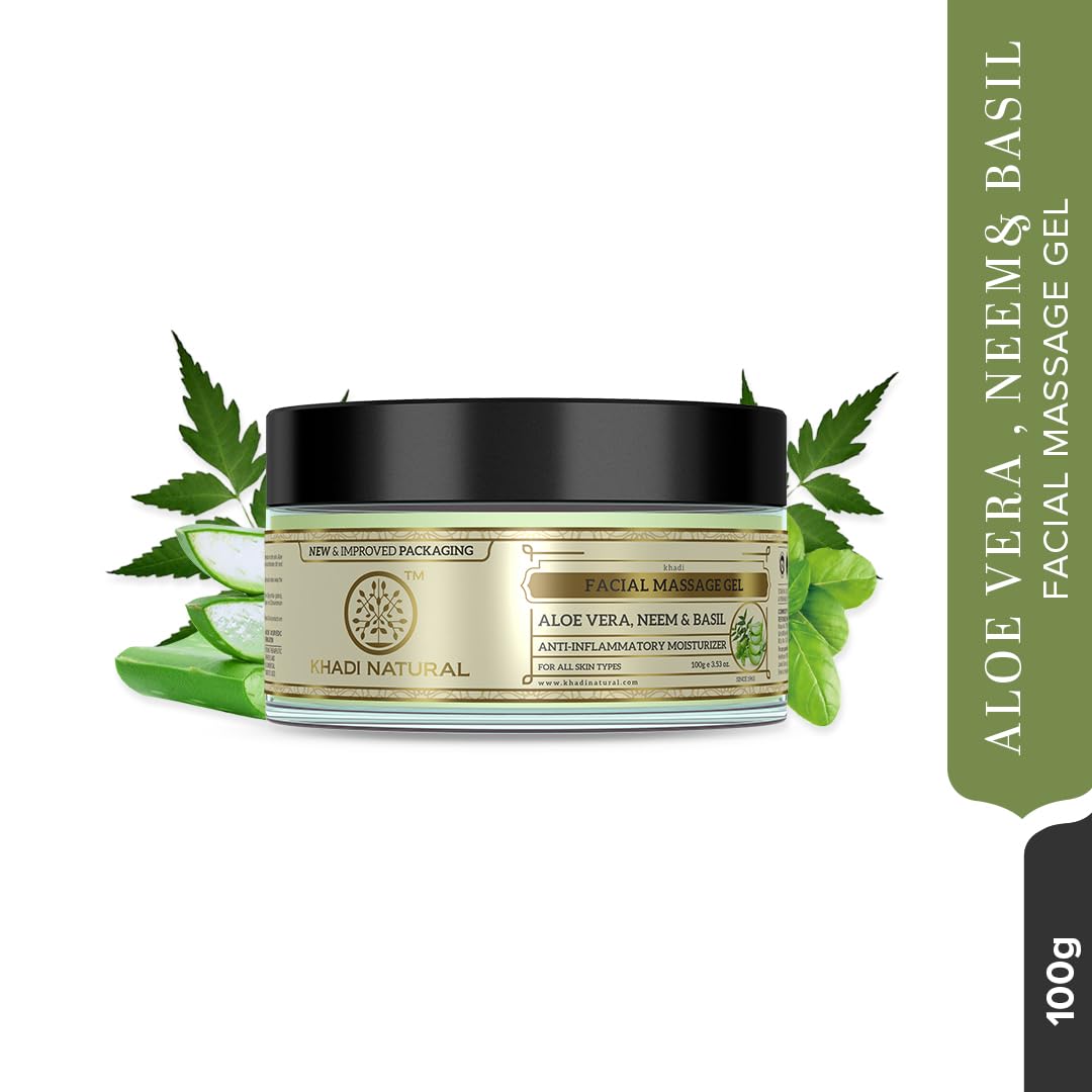 Khadi Herbal Ayurvedic Aloevera Neem and Basil F.Mass.Gel, 100g