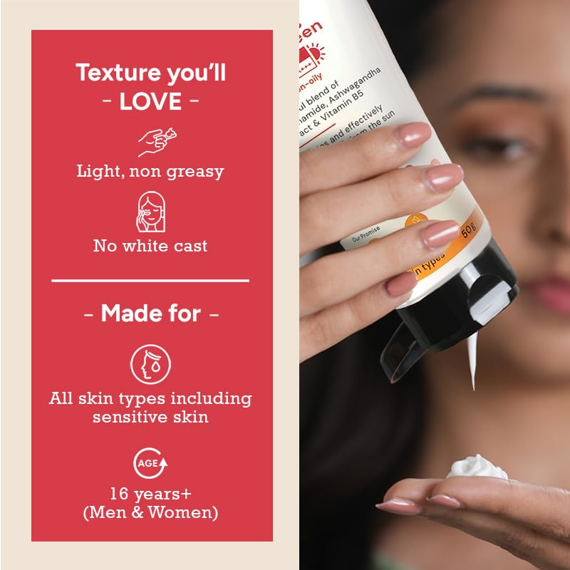 CITTA Soothing Sunscreen SPF 50 PA+++ For Men & Women | Broad Spectrum Protection Hydrating Sunscreen For All Skin Types | No White Cast, Non-Greasy & Quick- Absorbing | Power Blend Of Niacinamide, Thanaka & Ashwagandha | 50 gm