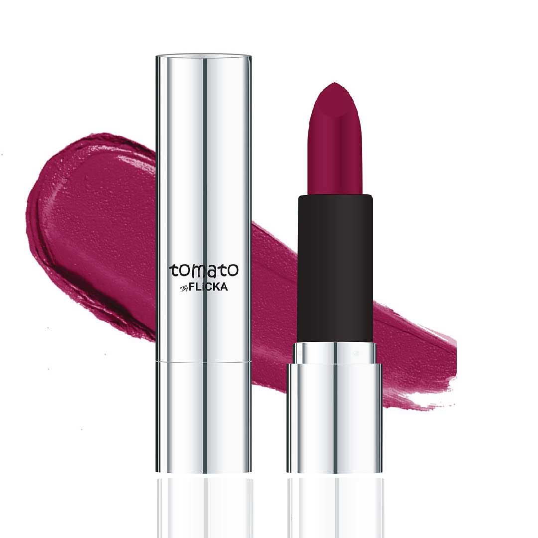 FLiCKA Tomato Bullet Matte Lipstick| Non-transfer Lipstick, Waterproof, Hydrating, Moisturizing, Upto 6Hrs, Shade 10, 4g