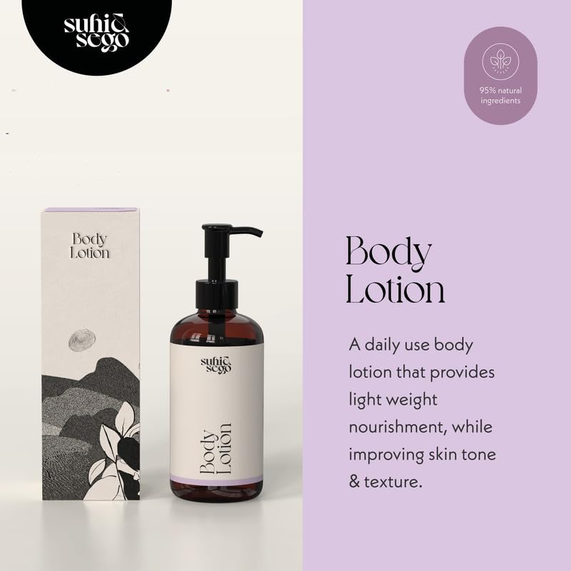 Suhi & Sego Fresh Reset Body Lotion | Nourishing & Brightening, Soothing Fragrance | Niacinamide & Shea Butter | For Dry & Oily Skin - Men & Women | 200ml
