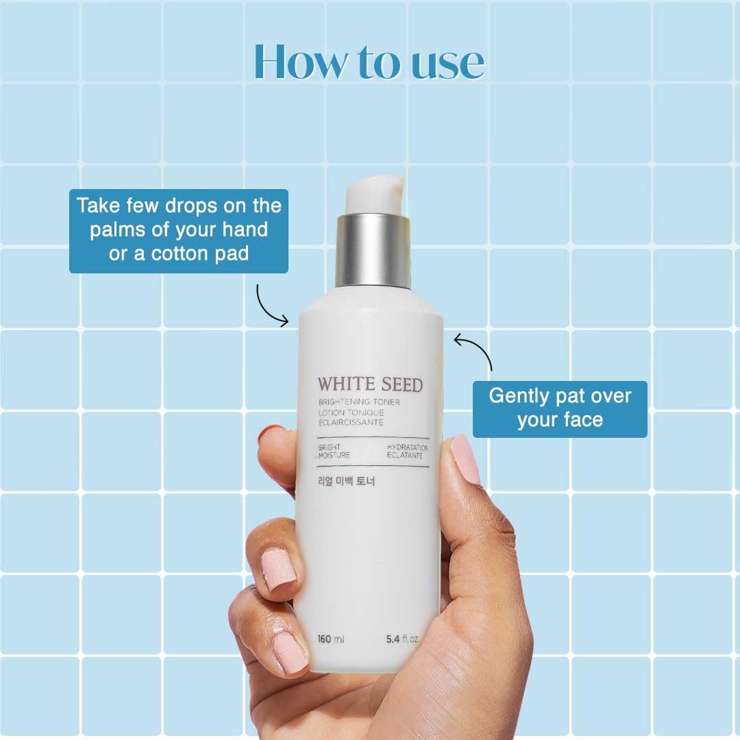 The Face Shop White Seed Brightening Face Toner with Niacinamide & Vitamin B | For Dark Spots, Dullness & Acne Scars| Suitable for Normal, Oily, Dry, Combination Skin | Sulphate & Paraben Free, 145ml