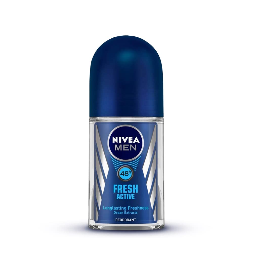 NIVEA MEN Shaving, Sensitive Shaving Foam, 250ml & NIVEA Deo Fresh Active Roll On, 50ml