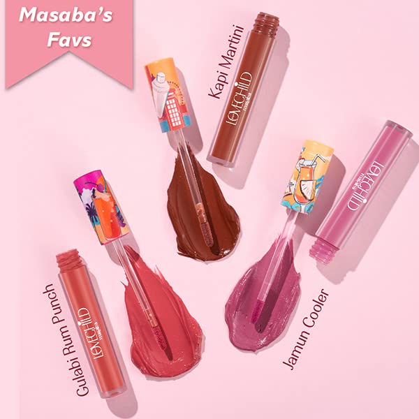 LoveChild Masaba Gulabi Rum Punch Lush-Matte Pink Lip Creme, 3ml
