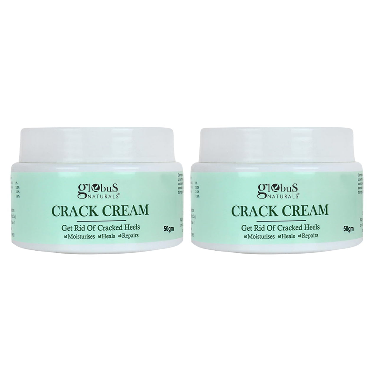 Globus Naturals Crack Cream For Dry Cracked Heels & Feet | Enriched With Aloevera | Neem | Anantmool 50g (Pack of 2)