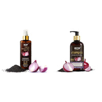 WOW Skin Science||Combo ion Black Seed Oil Shampoo with Red Onion Seed Oil Extract Black Seed Oil & Pro-Vitamin B5 Controls Hair fall Sulphate & Paraben Free For Men & Women - 300ml