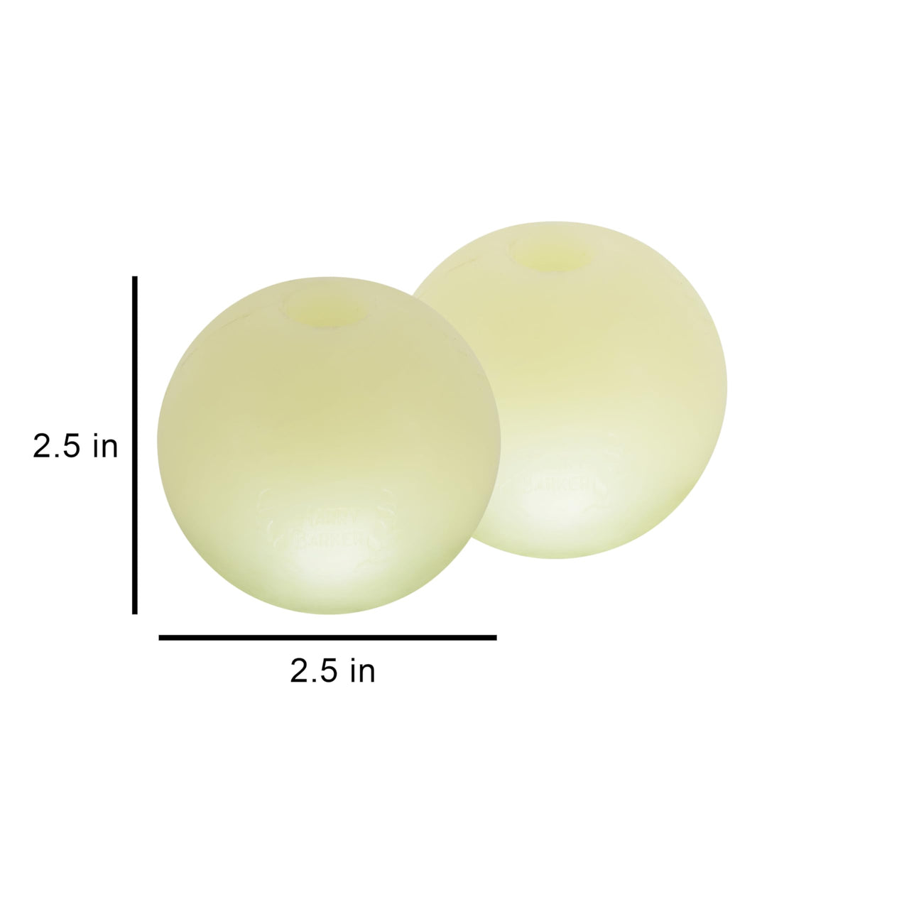 Harry Barker Rubber Balls and Rubber Chew Stick, Rubber Bone for Dogs - 2.5" Glow Balls