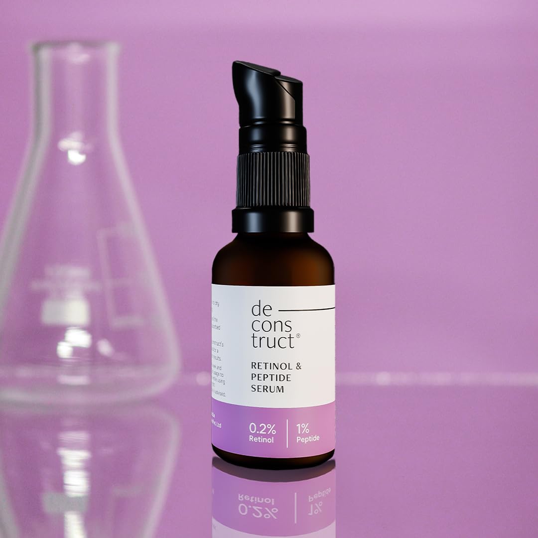 Deconstruct Retinol Face Serum with Peptide | 0.2% Retinol + 1% Peptide | Anti Aging Serum | Reduces Fine Lines & Wrinkles | Beginner Friendly Retinol Serum | For Men & Women - 30 ml each, pack of 2