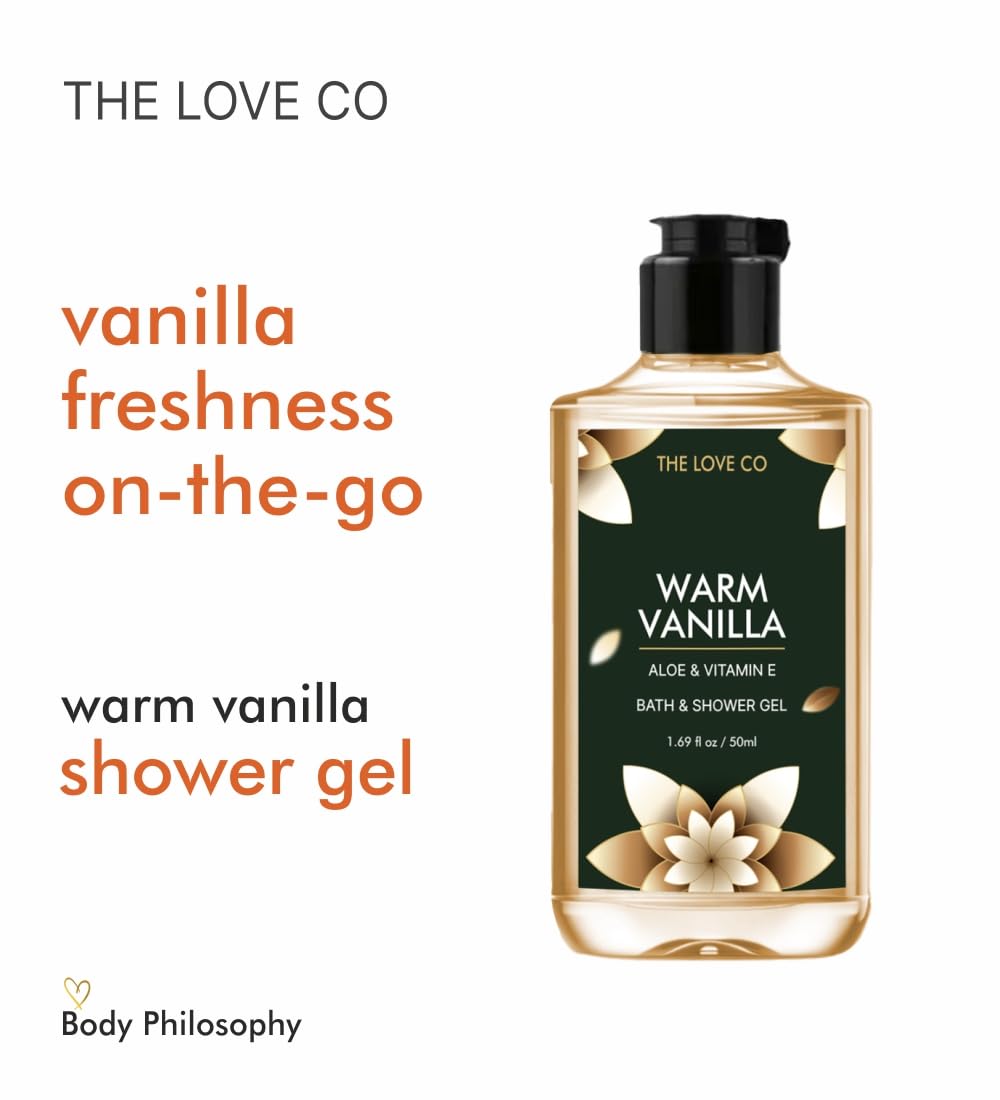 THE LOVE CO. Warm Vanilla Bath & Body Gift Set | Body Wash | Body Lotion | Shampoo | Long-Lasting Warm Vanilla Fragrance | Gift Set For Women | Gifting For Birthday, Valentine's, Anniversary, Rakhi & Special Occasions| Premium Gift Packaging | Pack Of 3