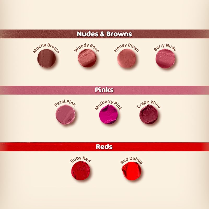 Mamaearth Soft Matte Long Stay Lipsticks with Jojoba Oil & Vitamin E for 12 Hour Long Stay - 06 Petal Pink - 3.5 g