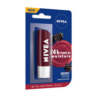 NIVEA Lip Balm, Fruity Blackberry Shine, 4.8g And NIVEA Lip Balm, Soft Rose, 4.8g