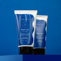 Arata Styling Hair Gel For All Hair Types | Medium to Strong Hold | Tames Flyaways & Adds Definition | Creates Slicked-Back Looks, Adds Texture with Organic Flaxseeds | 150 ML