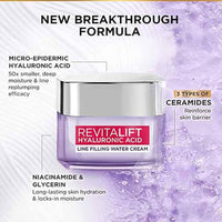 L’Oréal Paris Revitalift Serum, Hydrating and Plumping, With 1.5% Hyaluronic Acid, 15ml & Hyaluronic Acid Line Filling Water Cream 15ml & Revitalift Gel Cleanser 100 ml 3 Step Combo