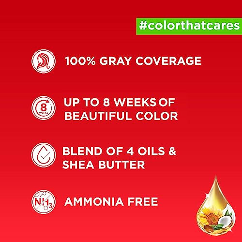 Revlon Color 'n Care Permanent Hair Color for Women Natural Black | Blend of 4 oil's & Shea Butter| For Silky, Shiny & Nourished Hair | 100% Grey Coverage in 5 Minutes | Ammonia Free