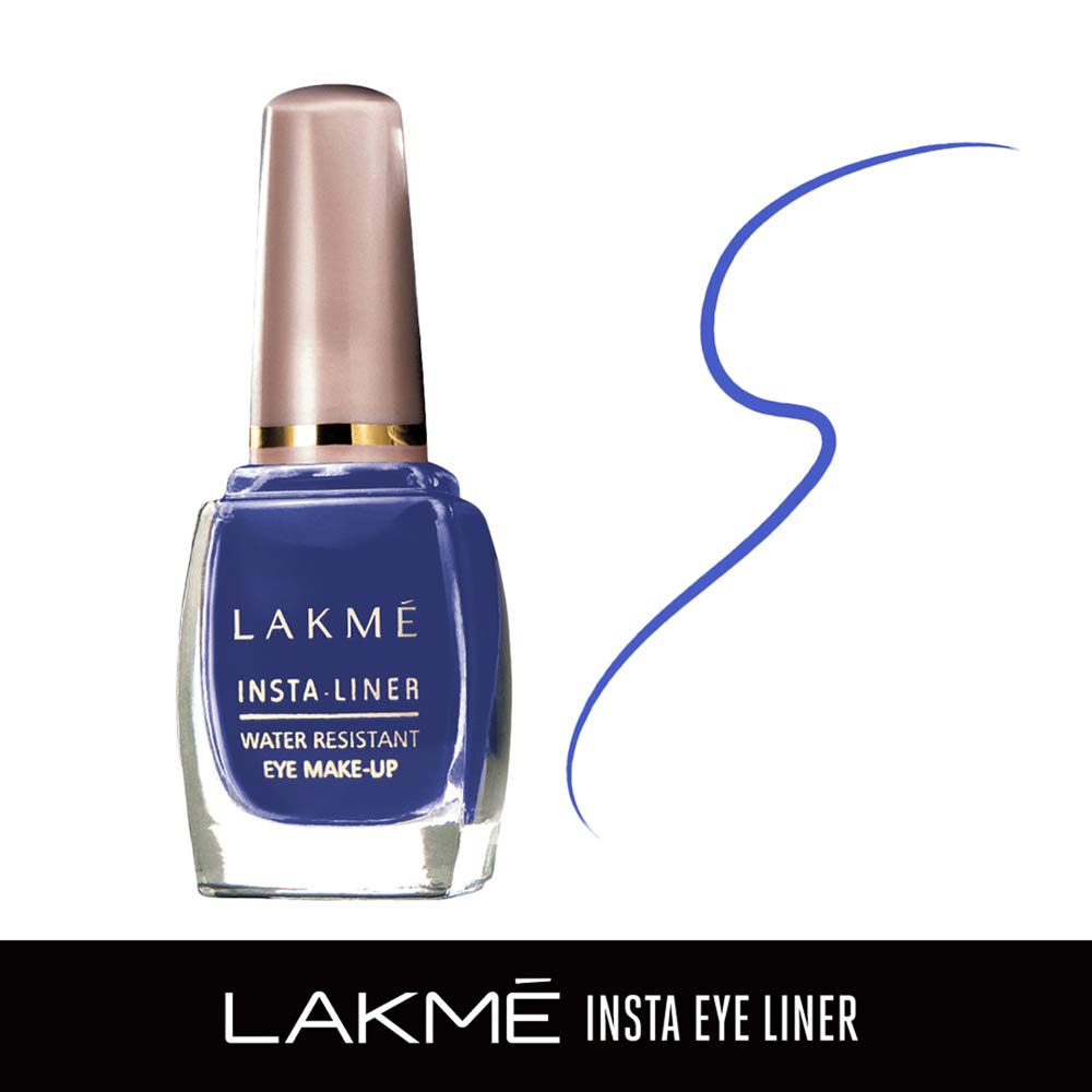 Lakmé Perfecting Liquid Dewy Full Coverage Foundation for All Skin Type, Marble, 27 Ml & Insta Liquid Eye Liner, Blue, 9 Ml
