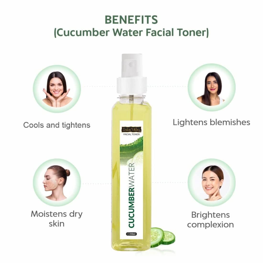 INDUS VALLEY Natural Cow's Milk Yogurt & Honey Depigmentation Gel with Cucumber Water Toner for Face | 50 ml + 250 ml