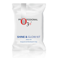 O3+ Shine & Glow Mono Dose Kit for Brightening, Whitening & Even Skin Tone (38g) & O3+ Sea White Brightening Facial Kit With Peel Off Mask Suitable (45g, Single Use Facial Kit) Combo