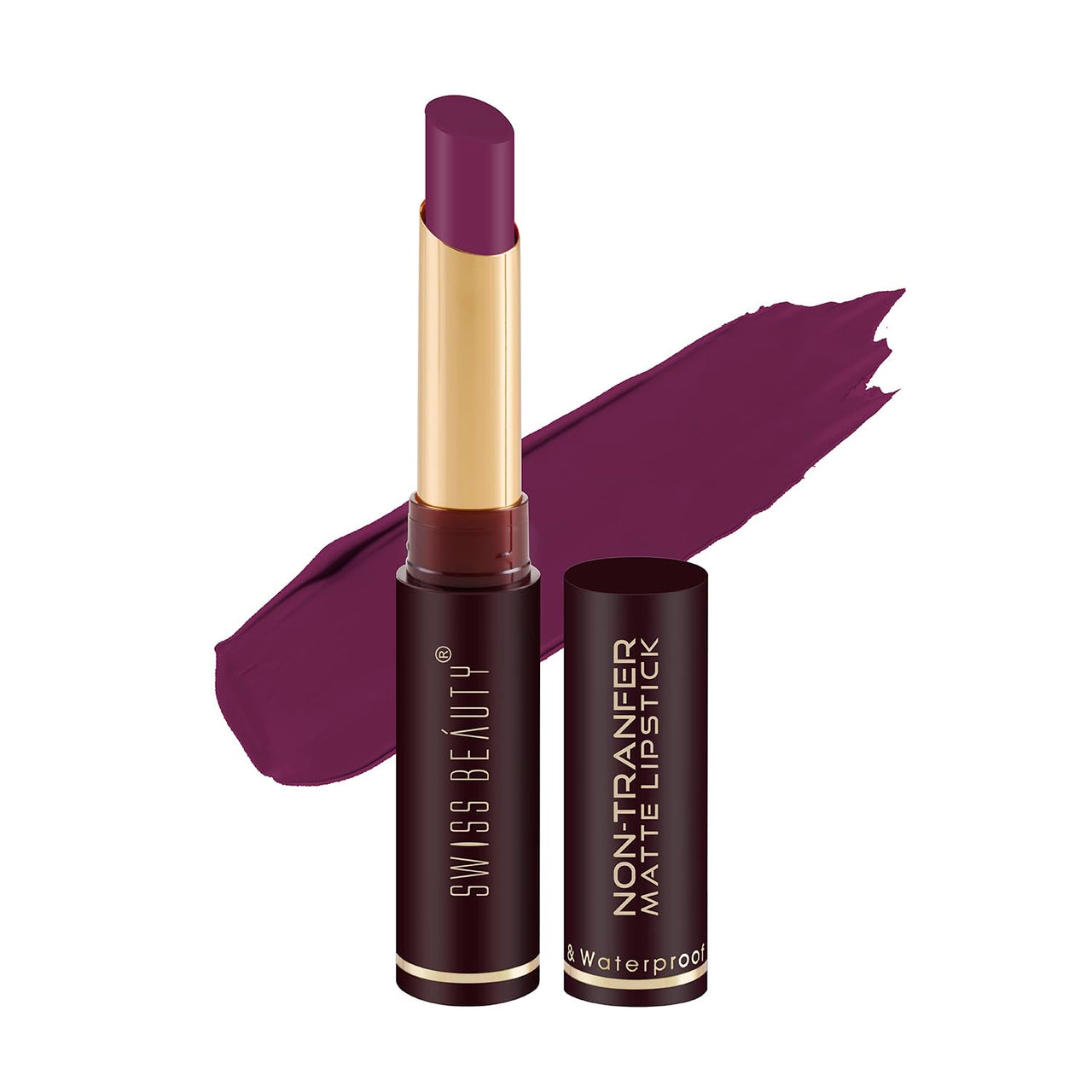Swiss Beauty Non-Tranfer Matte Lipstick, Smooth & Waterproof, Attitude, 2g