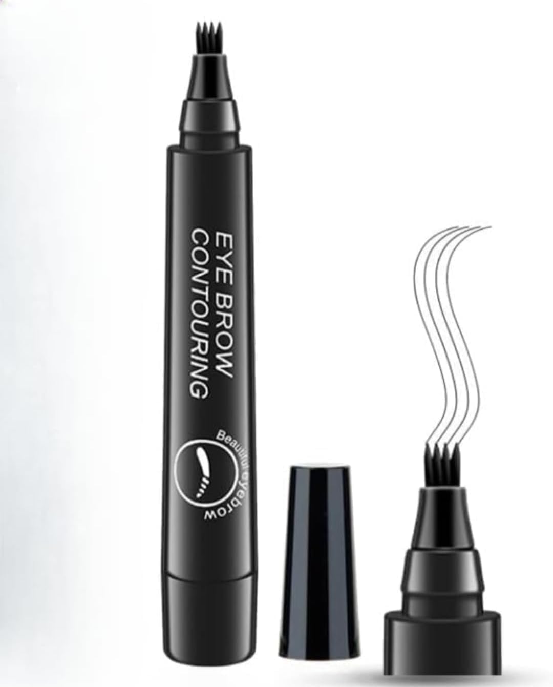 Tmisham Store Eyebrow Pen- Black, Waterproof & Smudge-proof, One Swipe Application with Micro Precision, Natural & Long-lasting Finish, For Denser & Fuller Eyebrows, Easy to use(pc of 1)